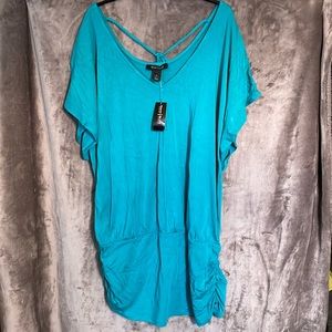 NWT White House Black Market Size XL Fshn SLD BB Cvrup Color: Lagoon